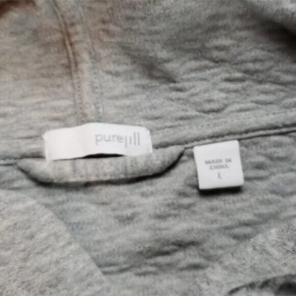 Pure Jill Women’s Hoodie Large Gray Pullover Minimalist Casual - Picture 5 of 8